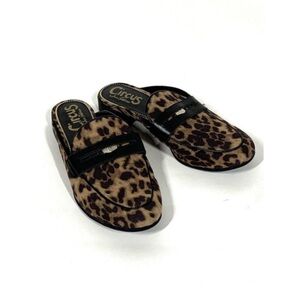 Circus Sam Edelman Hal Brown Black Cheetah Print Mules
